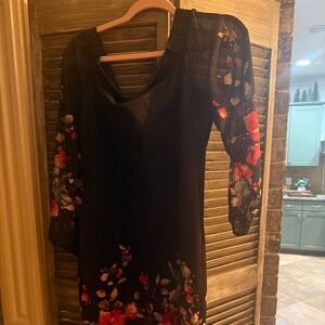 Black floral dress